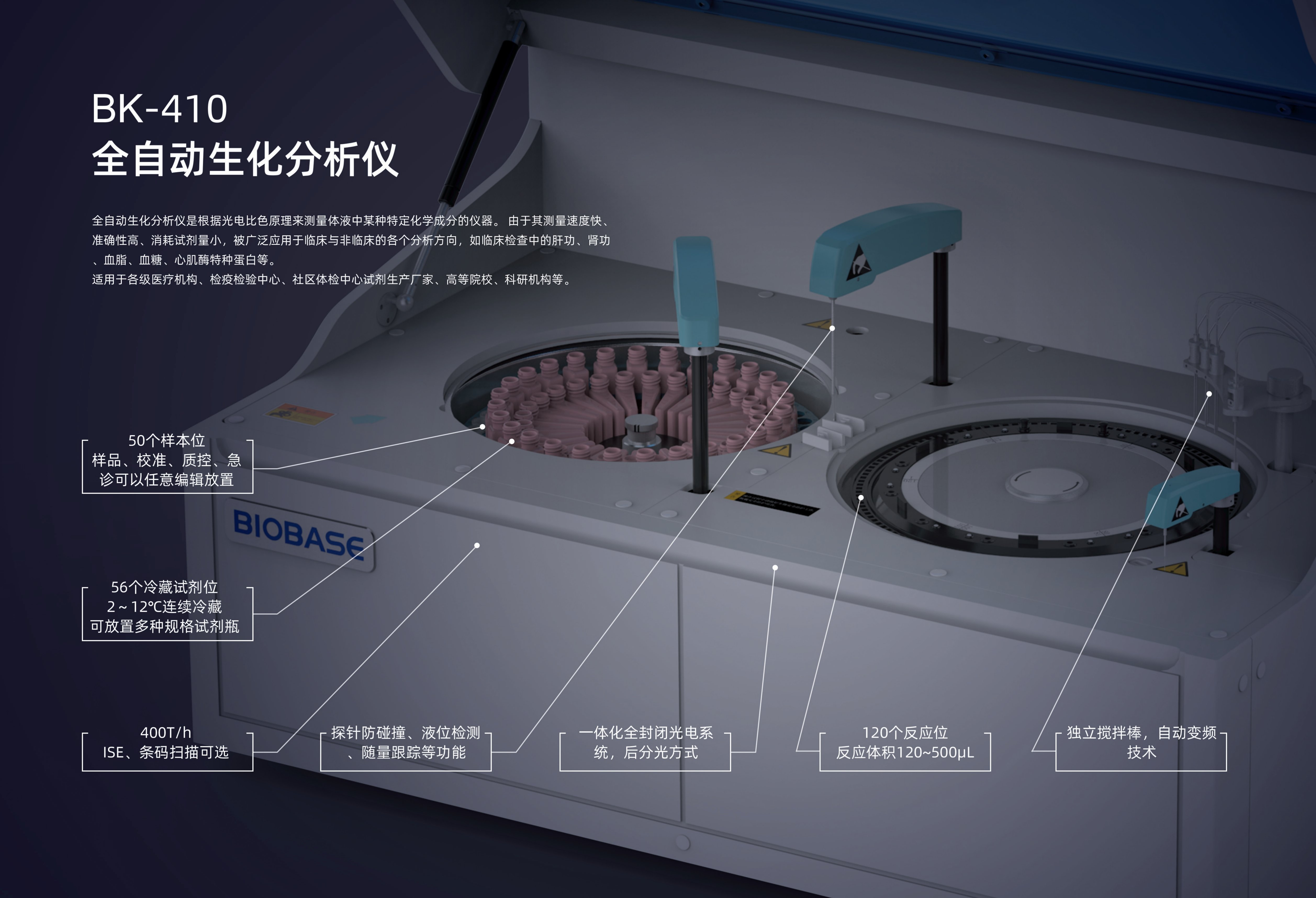 自动生化分析仪产品概述/整机配置说明、样本系统参数图