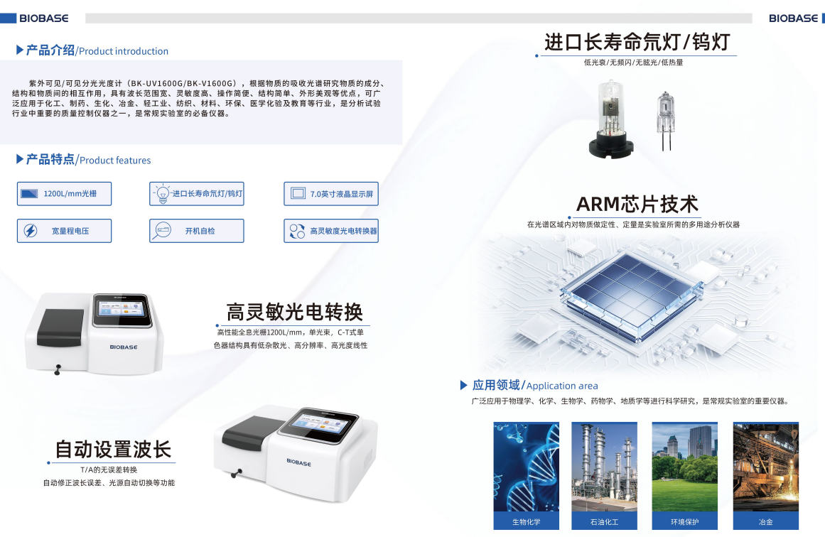 分光光度计应用领域特点介绍