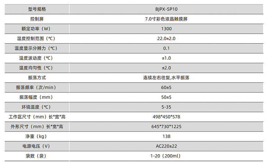 血小板恒温保存箱相关参数